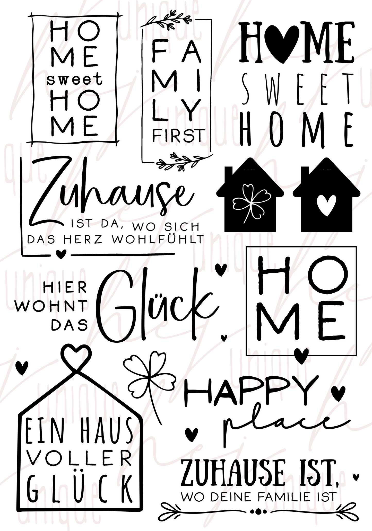 Rub-On Bogen "Zuhause" A5