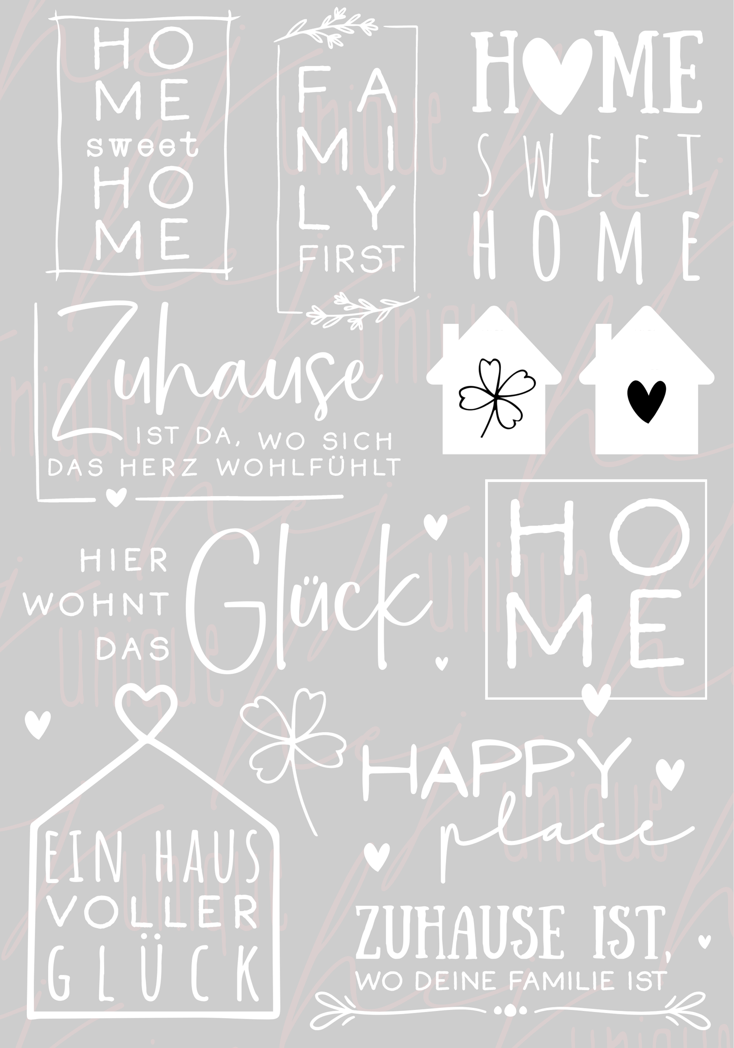 Rub-On Bogen "Zuhause" A5