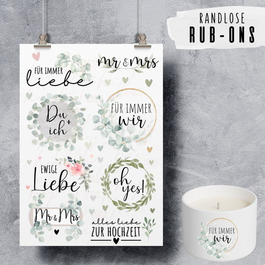 Rub-On Bogen „Hochzeit“ A5