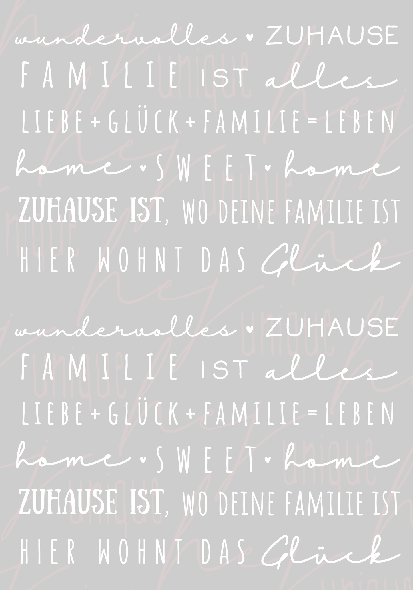 Rub-On Bogen "Schriftzüge Zuhause" A6 / A5