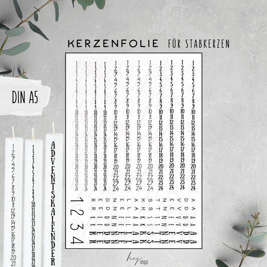 Kerzenfolie *Adventskalender Kerze*