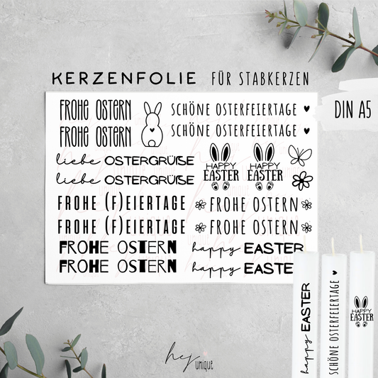 Kerzenfolie *Ostern* Stabkerzen