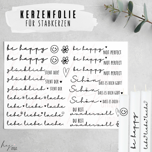 Kerzenfolie *Be happy*