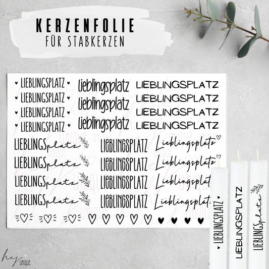 Kerzenfolie *Lieblingsplatz*