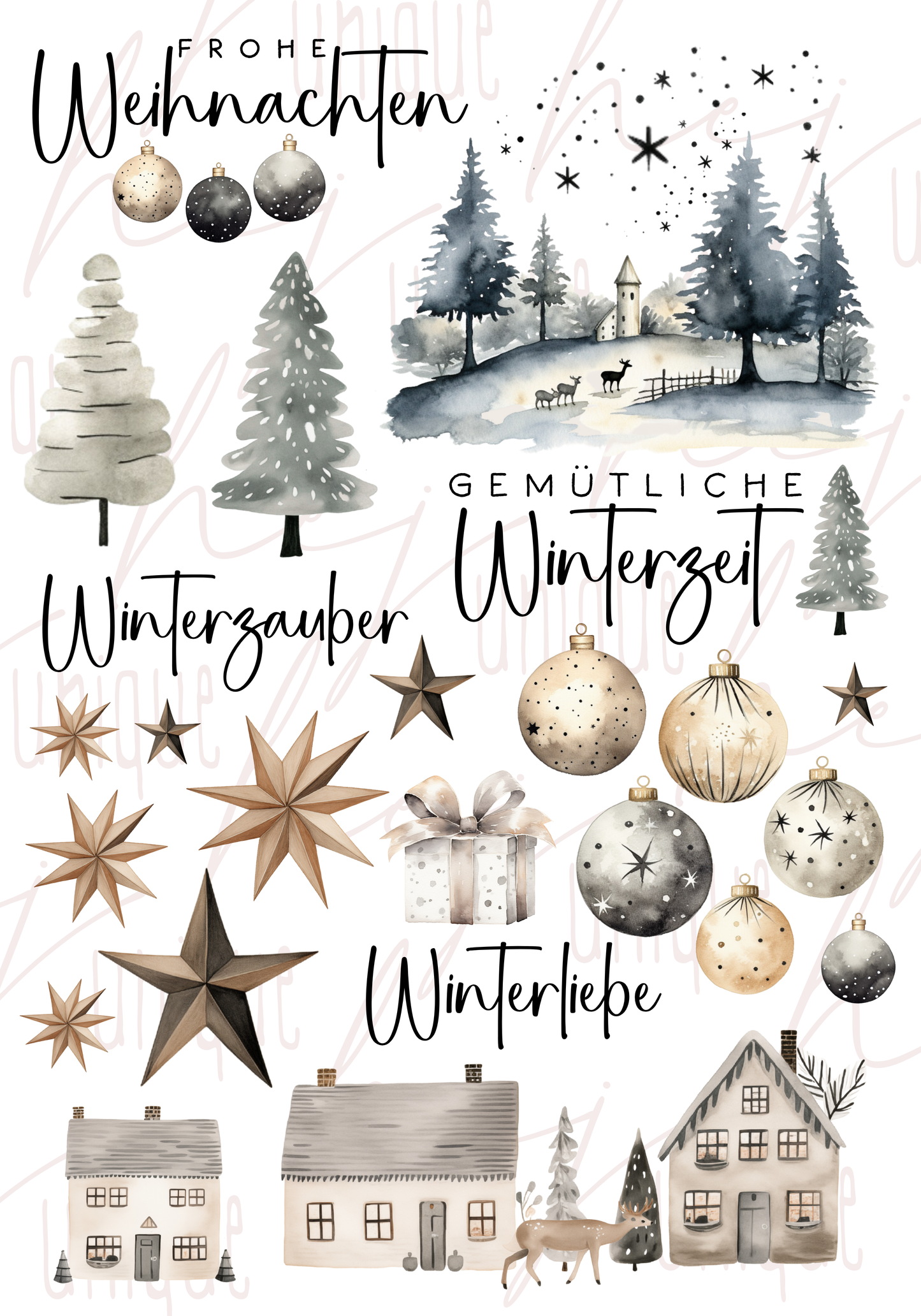 Rub-On Bogen "Winterzauber"