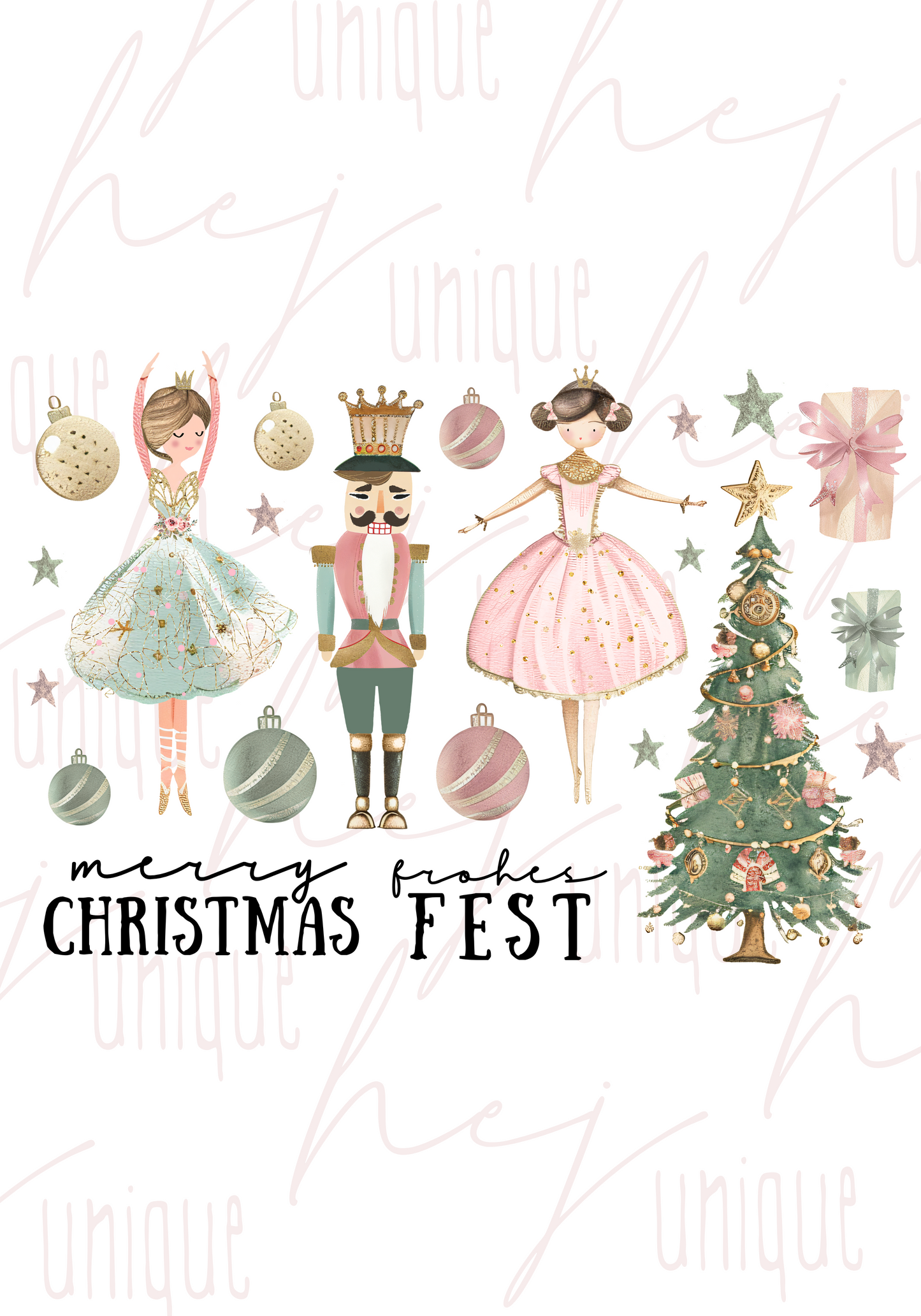 Rub-On Bogen "Pastell Christmas"