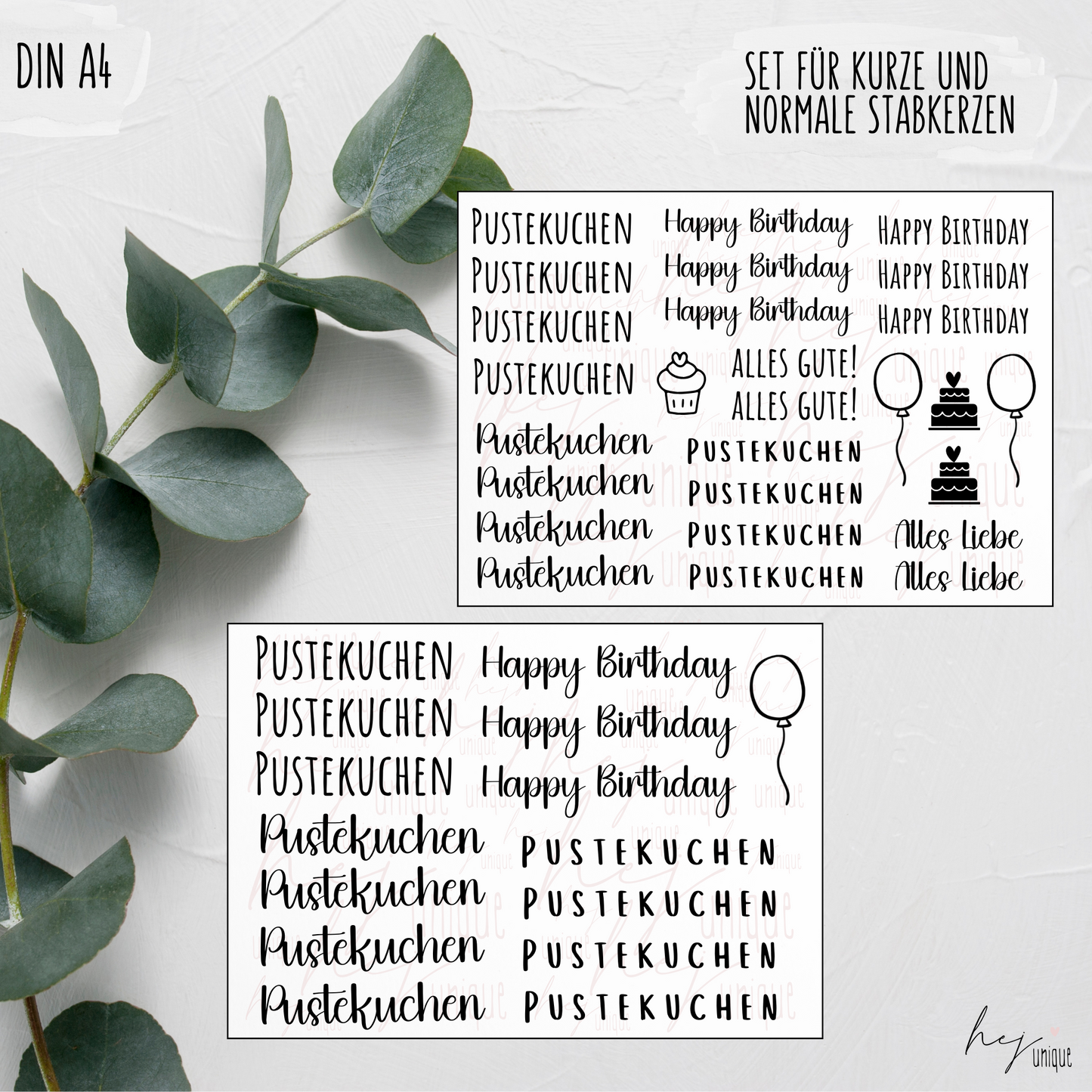 Kerzenfolie *Pustekuchen* kleine Kerzen