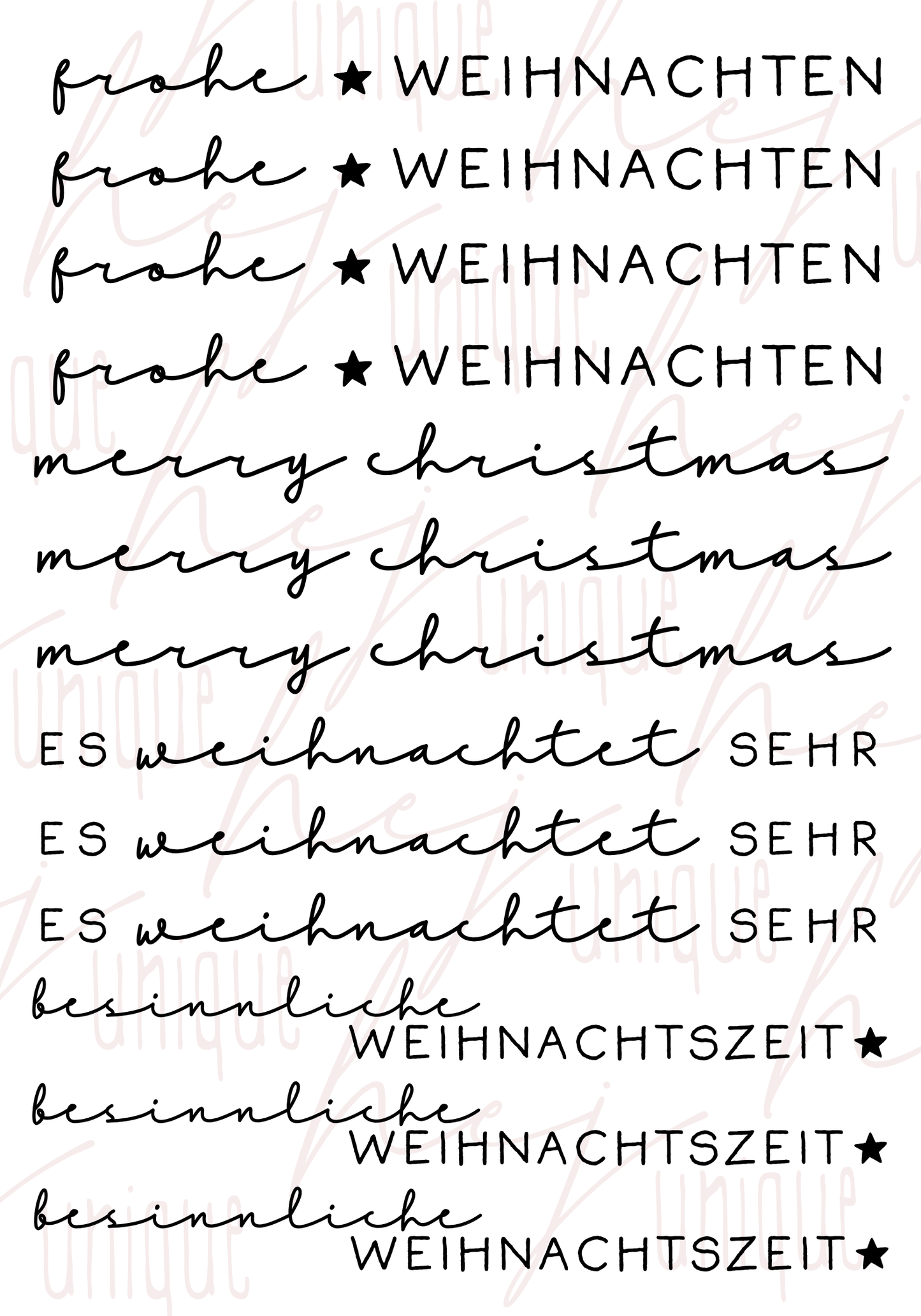 Rub-On Bogen "Schriftzüge Weihnachten"