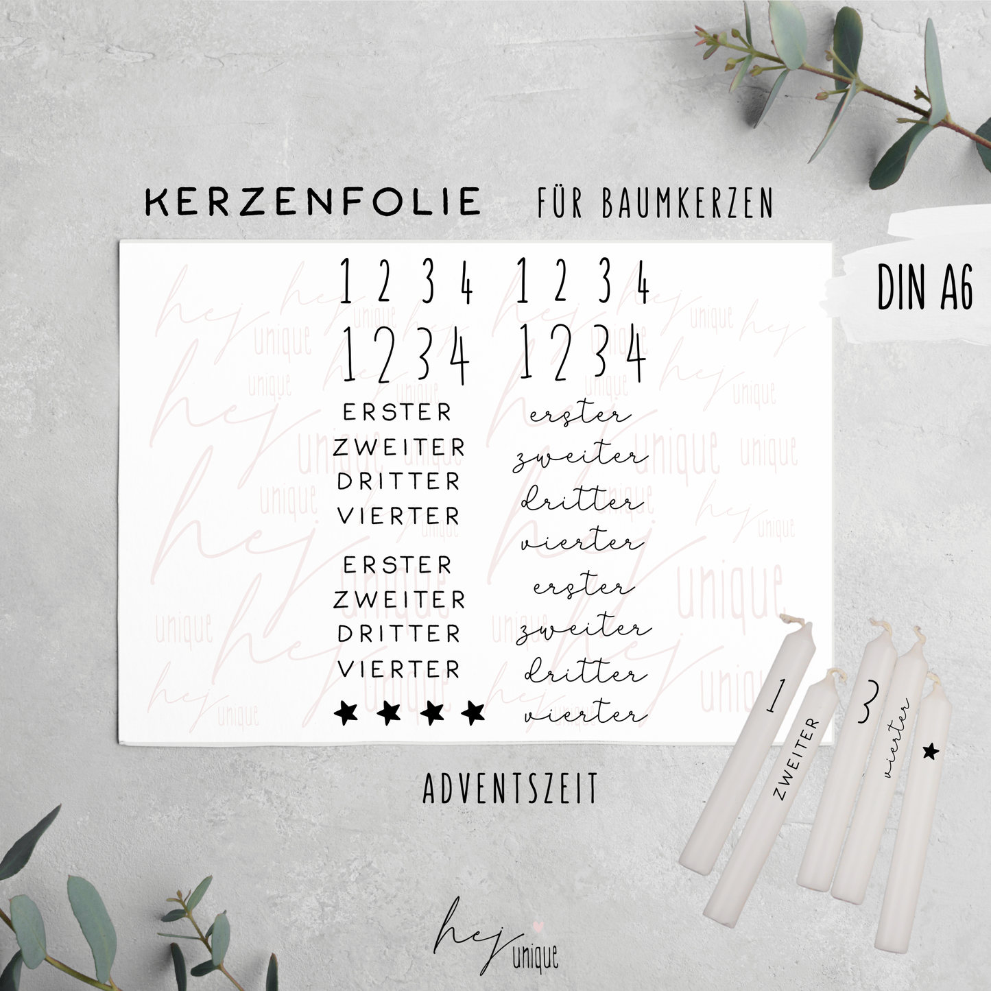 Kerzenfolie für Baumkerzen *Advent*