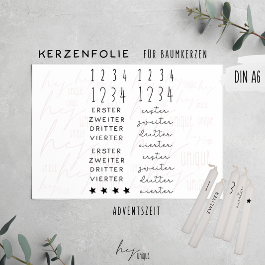 Kerzenfolie für Baumkerzen *Advent*