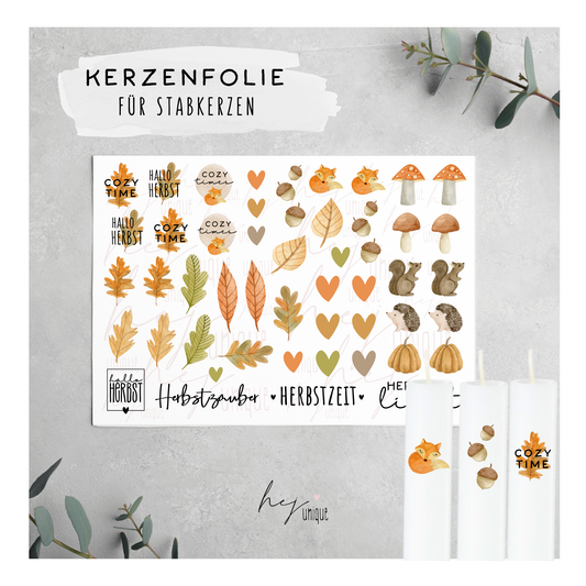 Kerzenfolie *Herbst Woodland* Stabkerzen