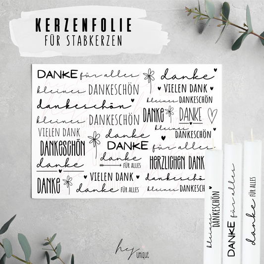 Kerzenfolie *Danke*