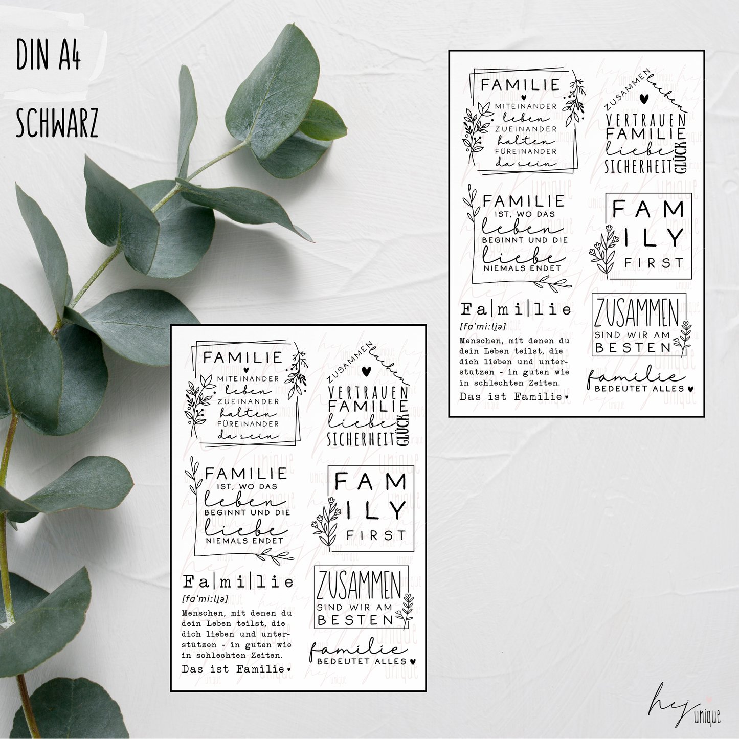 Kerzenfolie *Familie* Stumpenkerzen Family