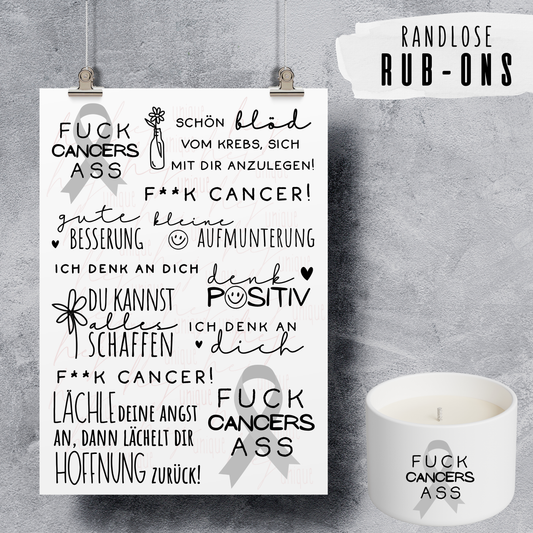 Rub-On Bogen "Fuck Cancer" A5