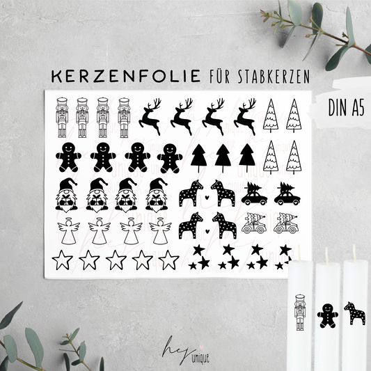 Kerzenfolie *Weihnachtliche Motive*