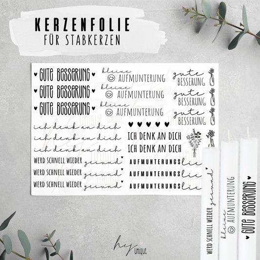 Kerzenfolie *Gute Besserung*