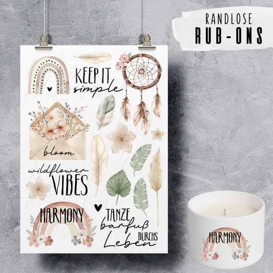 Rub-On Bogen "Boho" A5