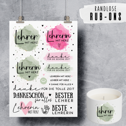 Rub-On Bogen "Beste/r Lehrer/in" A5