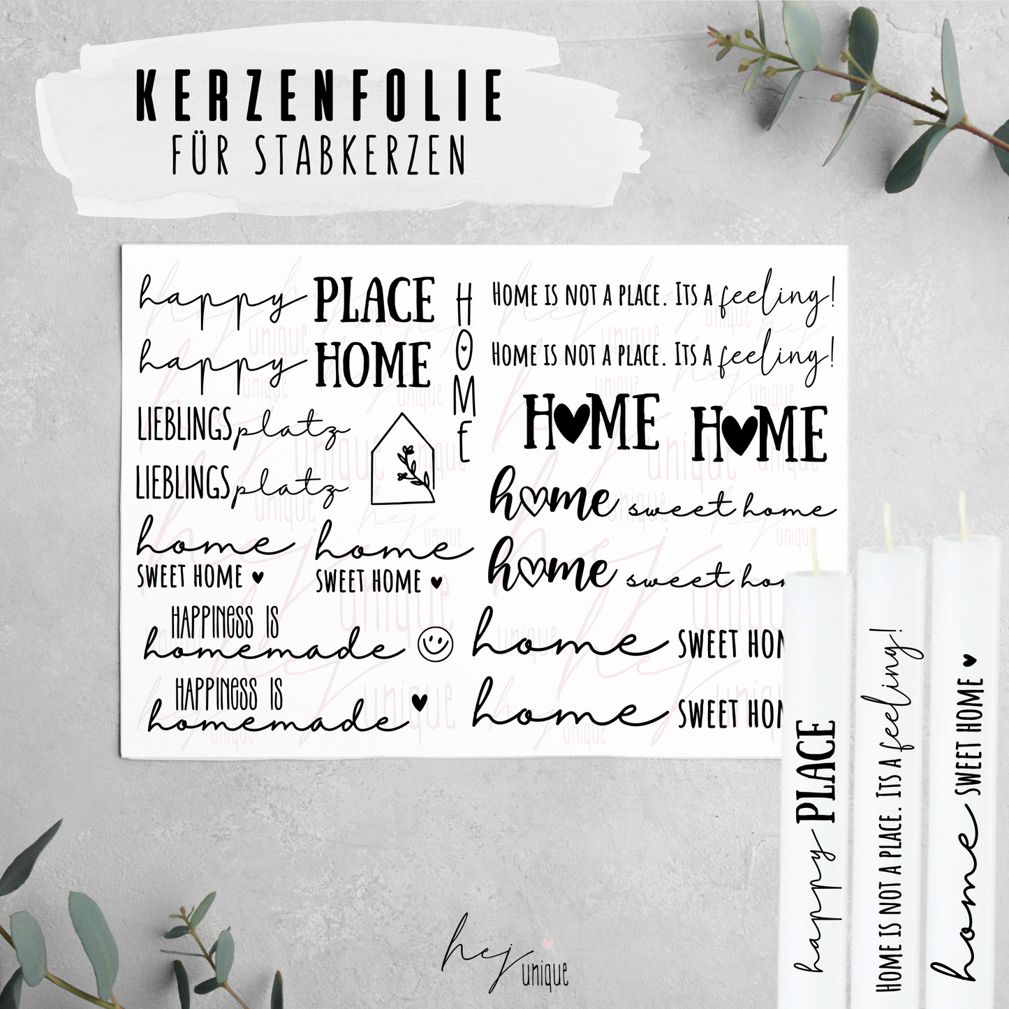 Kerzenfolie *Home*