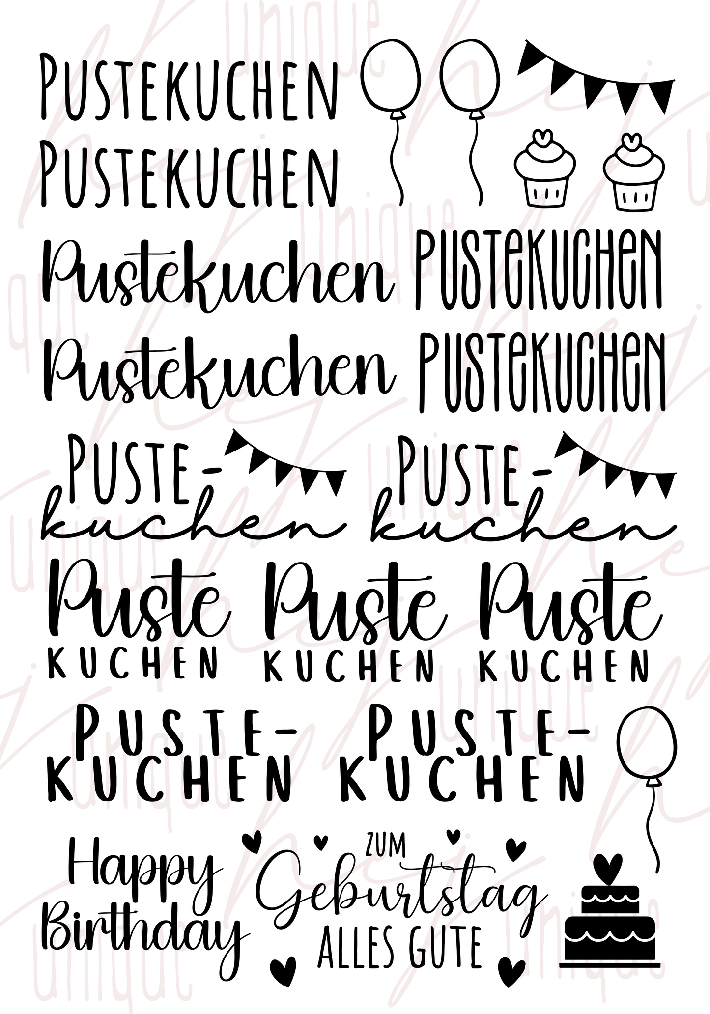 Rub-On Bogen "Pustekuchen" A5