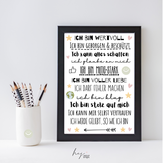 Rub-On Bogen "Affirmationen" A5