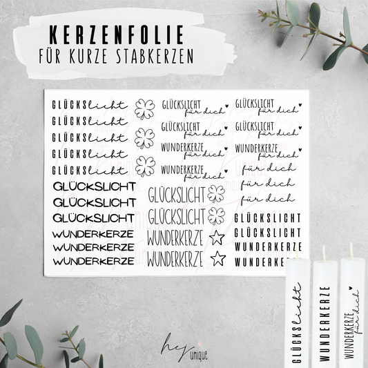 Kerzenfolie *Glückslicht* kurze Kerzen