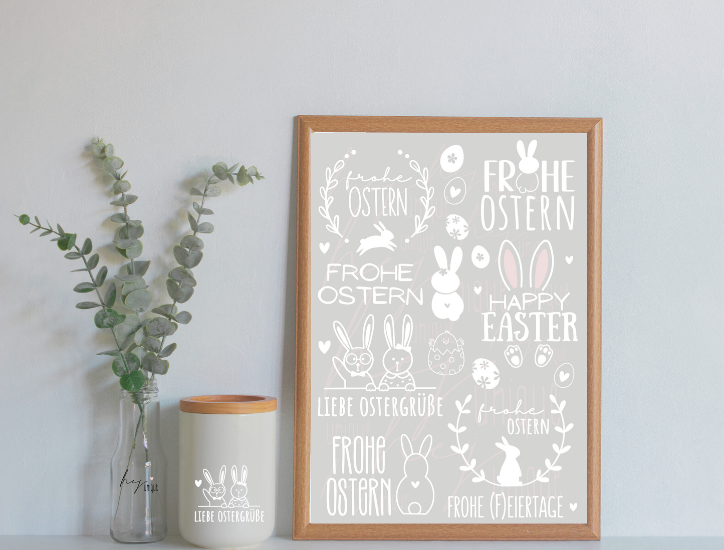 Rub-On Bogen „Ostern" weiss