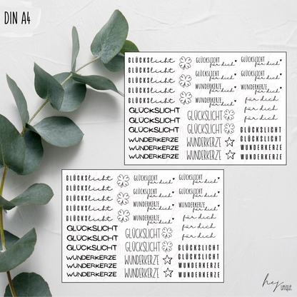 Kerzenfolie Glückslicht kurze Kerzen Warum du unsere Kerzenfolie lieben wirst:  ✔ Edle Premium-Folie mit hochwertiger Optik  ✔ Speziell für Kerzen entwickelt   ✔ Aktivierung des Klebers ganz einfach mit Wasser   ✔ Wischfest und langlebig bei sorgfältiger Verarbeitung  ✔ Besonders elastisch – passt sich Kerzenoberfläche optimal an  ✔ Gewerblich nutzbar – keine zusätzliche Lizenz nötig
