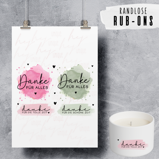 Rub-On Bogen "Danke bunt" A6