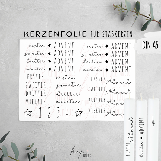 Kerzenfolie *Adventskerzen*