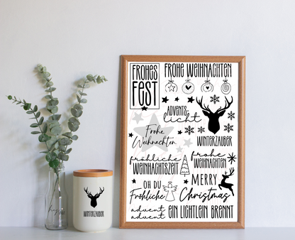 Rub On Aufkleber Xmas A5 Warum du unsere Rub-Ons lieben wirst:  ✔ Randloser Premium-Look   ✔ Besondere Haptik   ✔ Präzise Platzierung dank transparenter Trägerfolie  ✔ Wasser- und kratzfest // Hitze- und UV-beständig   ✔ Starke Haftung auf Glas, Keramik, Holz, Raysin u.v.m.  ✔ Langlebig und hochwertig verarbeitet  ✔ Auch gewerblich nutzbar – keine zusätzliche Lizenz nötig