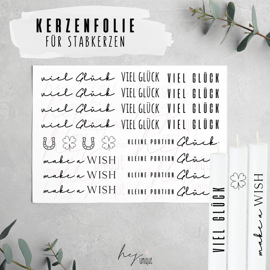 Kerzenfolie *viel Glück*