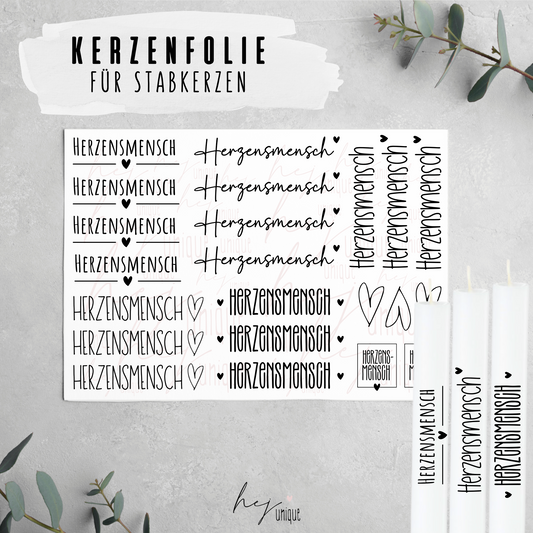 Kerzenfolie *Herzensmensch*