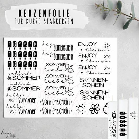 Kerzenfolie *Sommer* kurze Kerzen