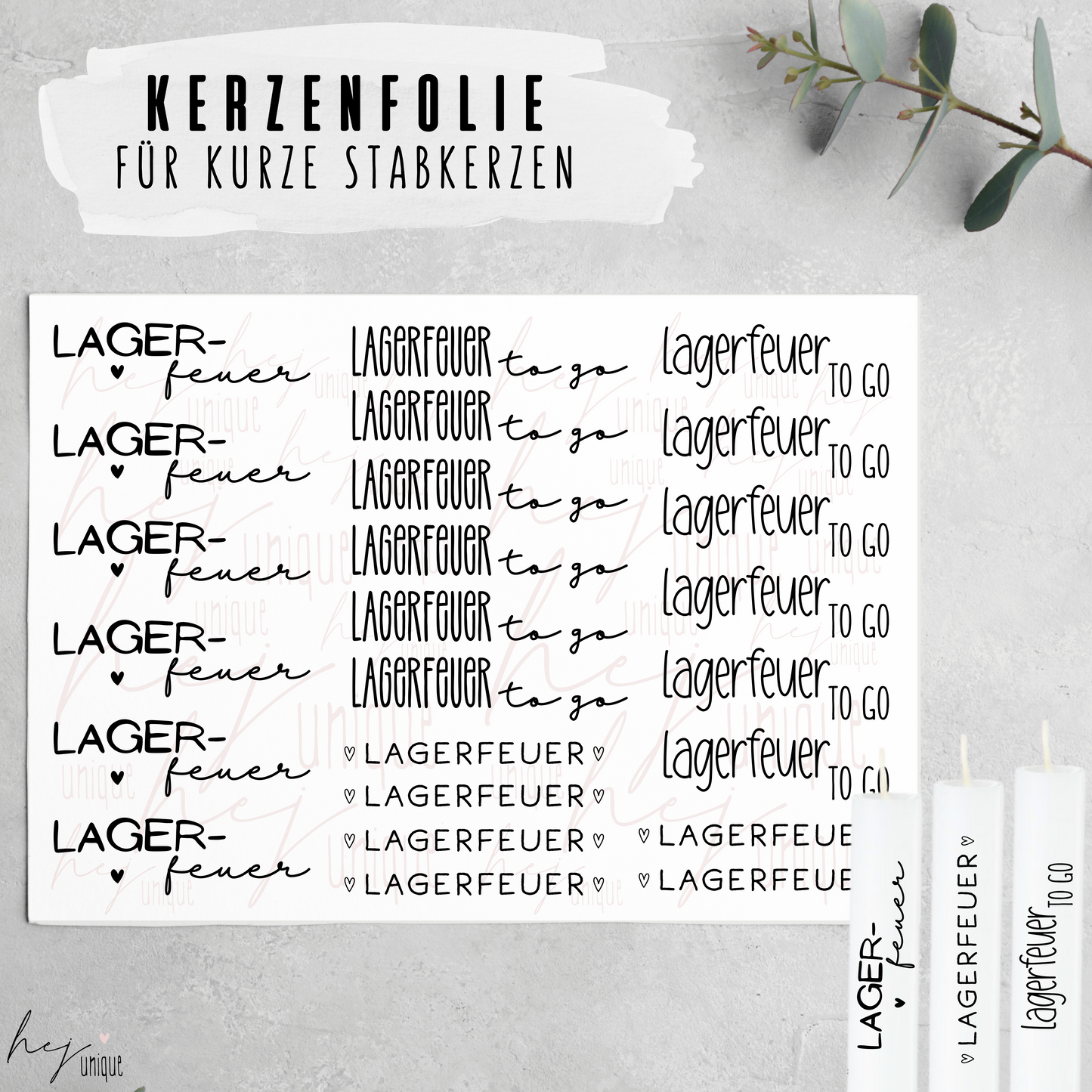 Kerzenfolie *Lagerfeuer* kurze Kerzen