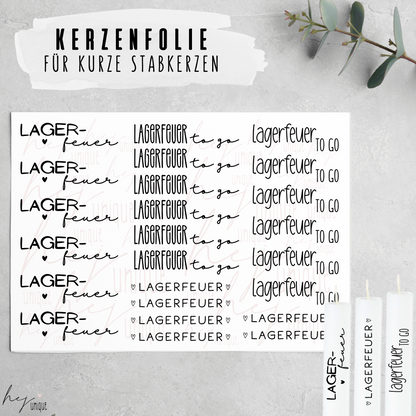 Kerzenfolie Lagerfeuer kurze Kerzen Warum du unsere Kerzenfolie lieben wirst:  ✔ Edle Premium-Folie mit hochwertiger Optik  ✔ Speziell für Kerzen entwickelt   ✔ Aktivierung des Klebers ganz einfach mit Wasser   ✔ Wischfest und langlebig bei sorgfältiger Verarbeitung  ✔ Besonders elastisch – passt sich Kerzenoberfläche optimal an  ✔ Gewerblich nutzbar – keine zusätzliche Lizenz nötig