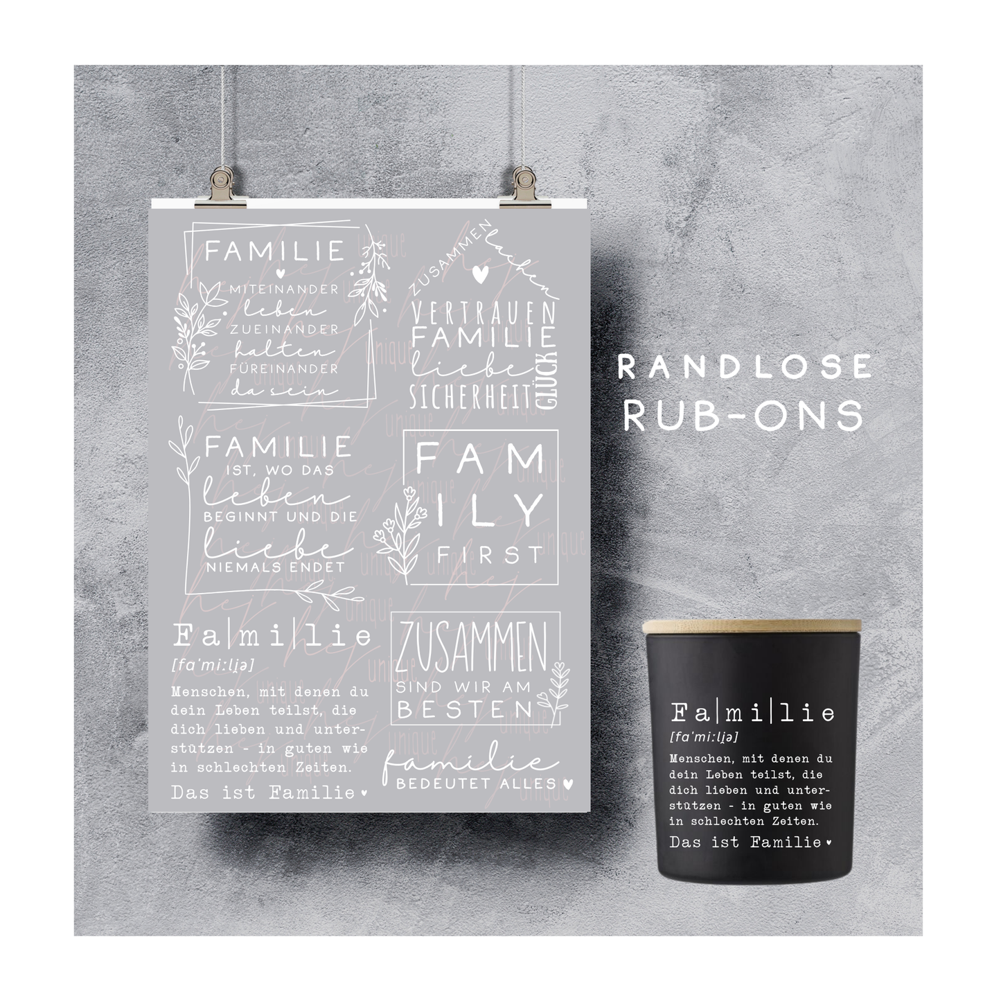 Rub-On Bogen "Familie" A5