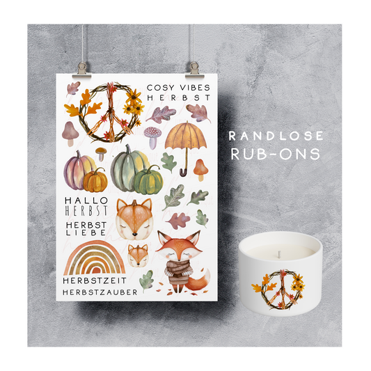 Rub-On Bogen "Boho Herbst" A5