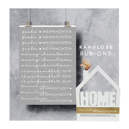 Rub On Aufkleber Schriftzüge Weihnachten A5 Warum du unsere Rub-Ons lieben wirst:  ✔ Randloser Premium-Look   ✔ Besondere Haptik   ✔ Präzise Platzierung dank transparenter Trägerfolie  ✔ Wasser- und kratzfest // Hitze- und UV-beständig   ✔ Starke Haftung auf Glas, Keramik, Holz, Raysin u.v.m.  ✔ Langlebig und hochwertig verarbeitet  ✔ Auch gewerblich nutzbar – keine zusätzliche Lizenz nötig