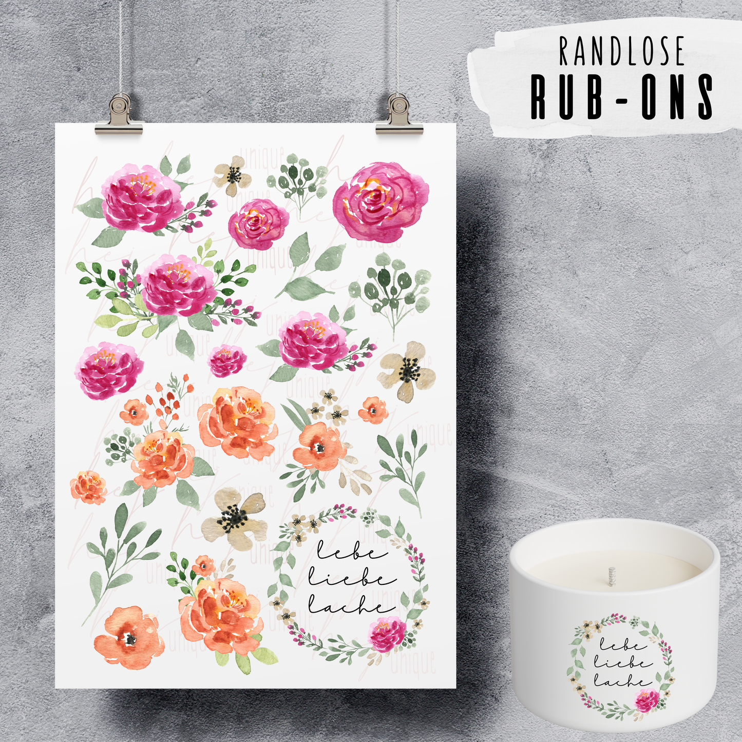 Rub-On Bogen „Sommer Blumen“ A5