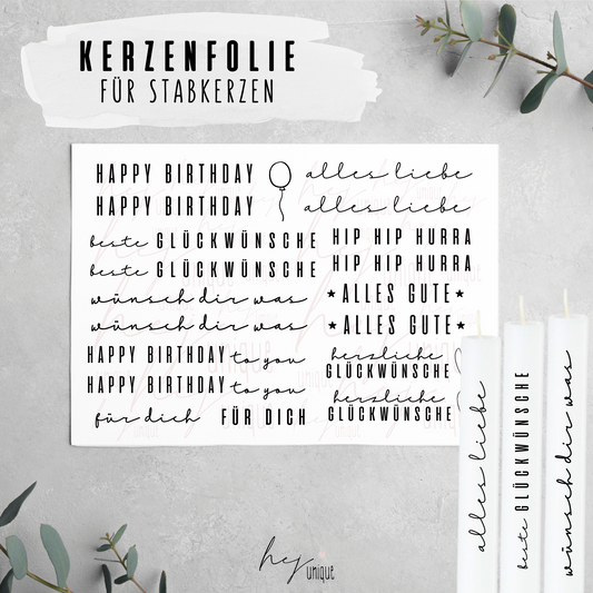 Kerzenfolie *Happy Birthday*