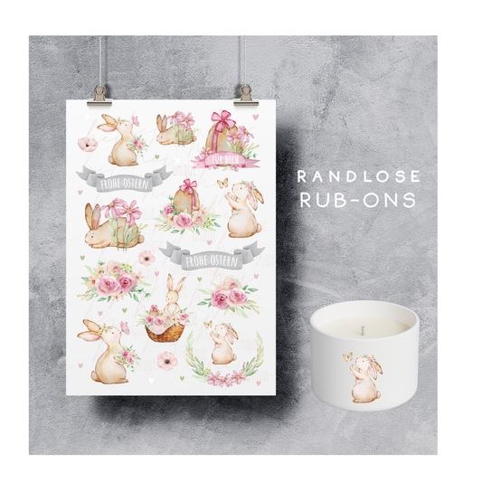 Rub-On Bogen „Flower-Hasi"