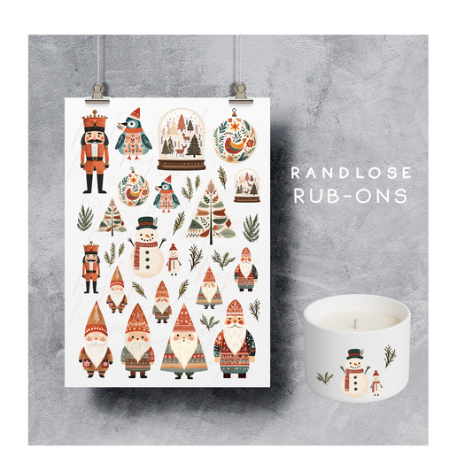 Rub-On Bogen "Folk Art Christmas"