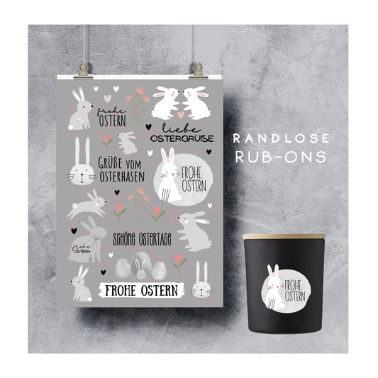 Rub-On Bogen „Bunny-Love" Ostern