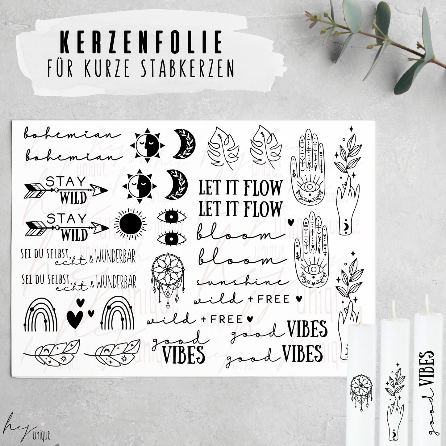 Kerzenfolie *Boho*
