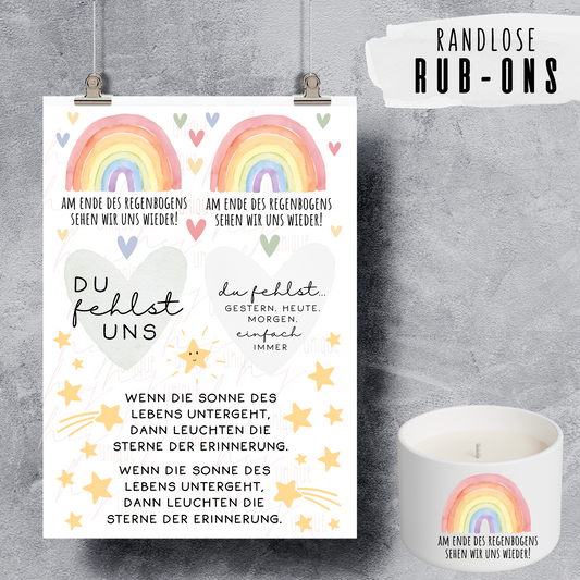 Rub-On Bogen „Trauer Regenbogen" A5