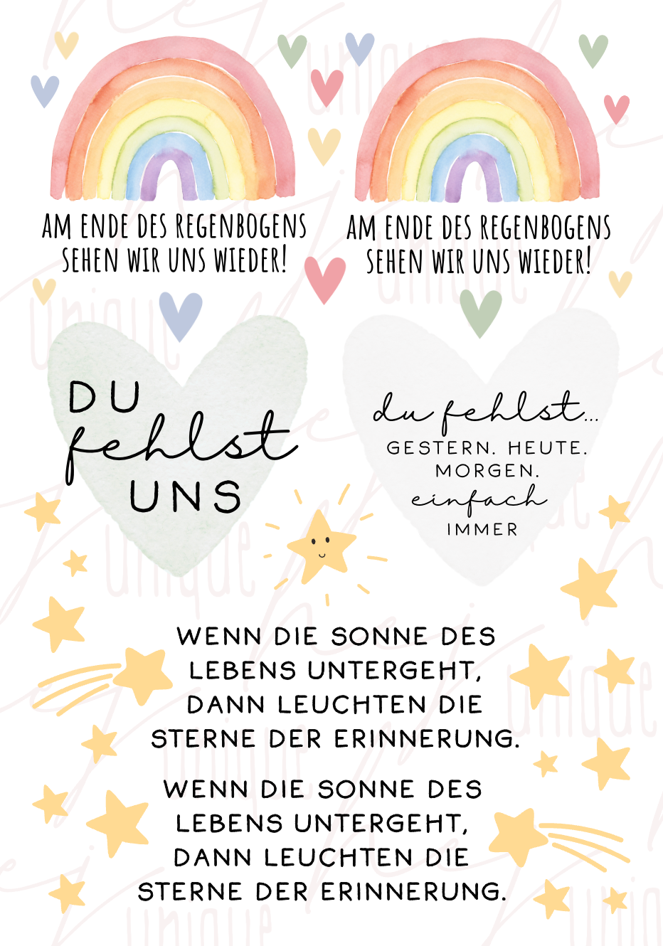 Rub-On Bogen „Trauer Regenbogen" A5
