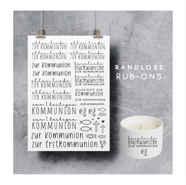 Rub On Aufkleber "Kommunion 3" A5