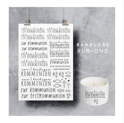 Rub On Aufkleber "Kommunion 3" A5
