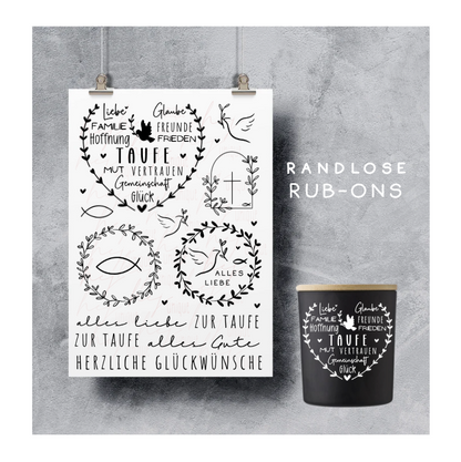 Rub On Aufkleber Taufe Glaube Kirche A5